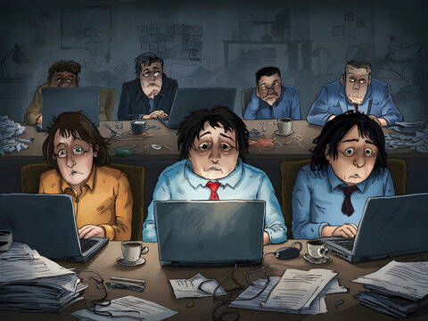 Gente con malestar en el trabajo