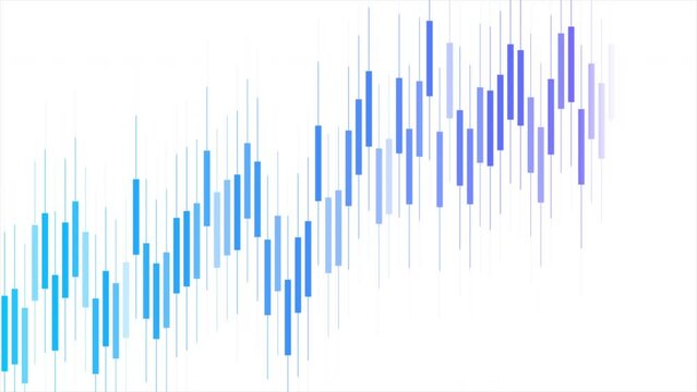 Abstract blue violet growing financial linear graph chart background. Video animation Ultra HD 4K 3840x2160