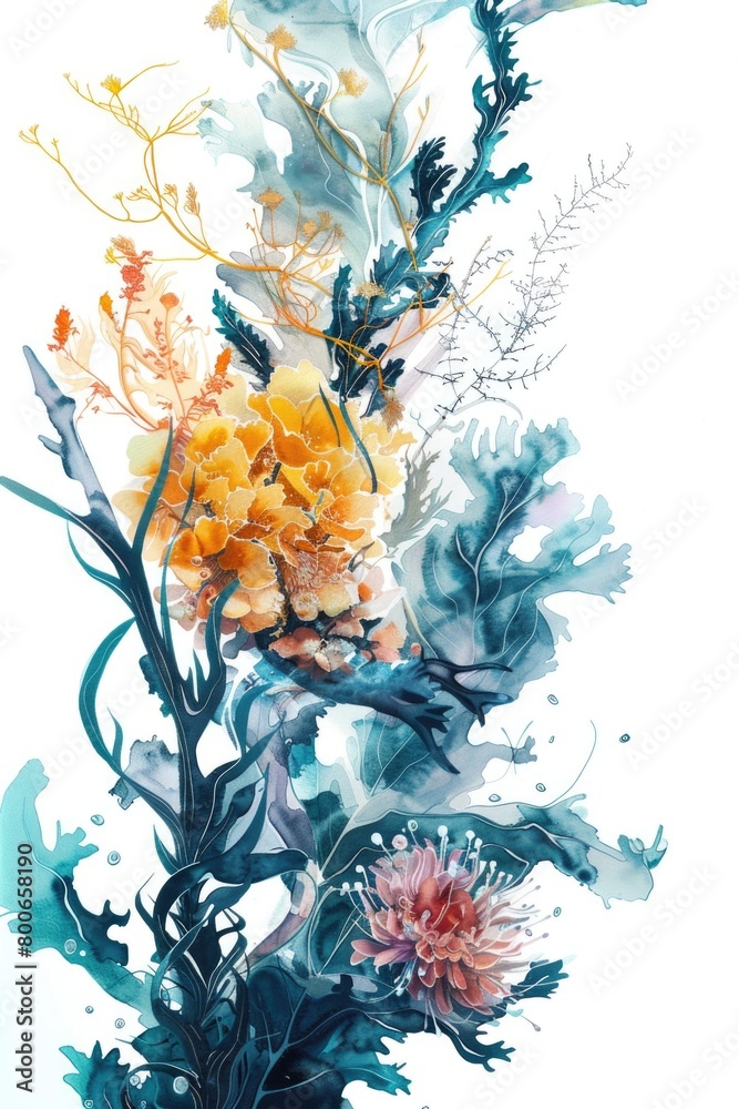 Poster vibrant bouquet of flowers on a plain white backdrop. perfect for various design projects