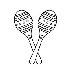 maracas musical instrument, linear icon, cinco de mayo black line symbol on white background, vector illustration