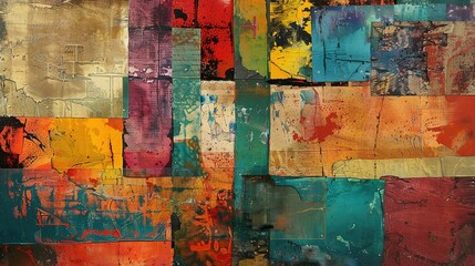A harmonious blend of colors and textures, creating a visually appealing abstract piece