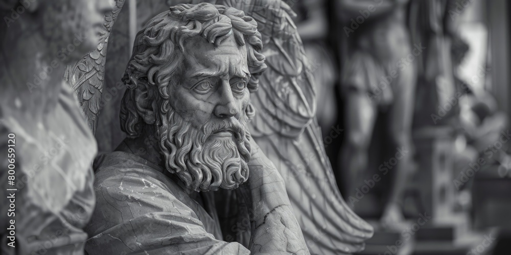 Aufkleber a statue of a man with a beard, suitable for various projects