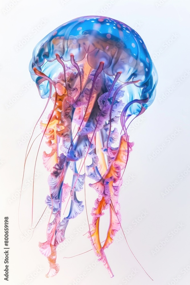 Poster A jellyfish floating in the water, suitable for various design projects