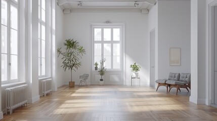 Obraz premium interior of a Scandinavian living space with minimalistic design and light colors