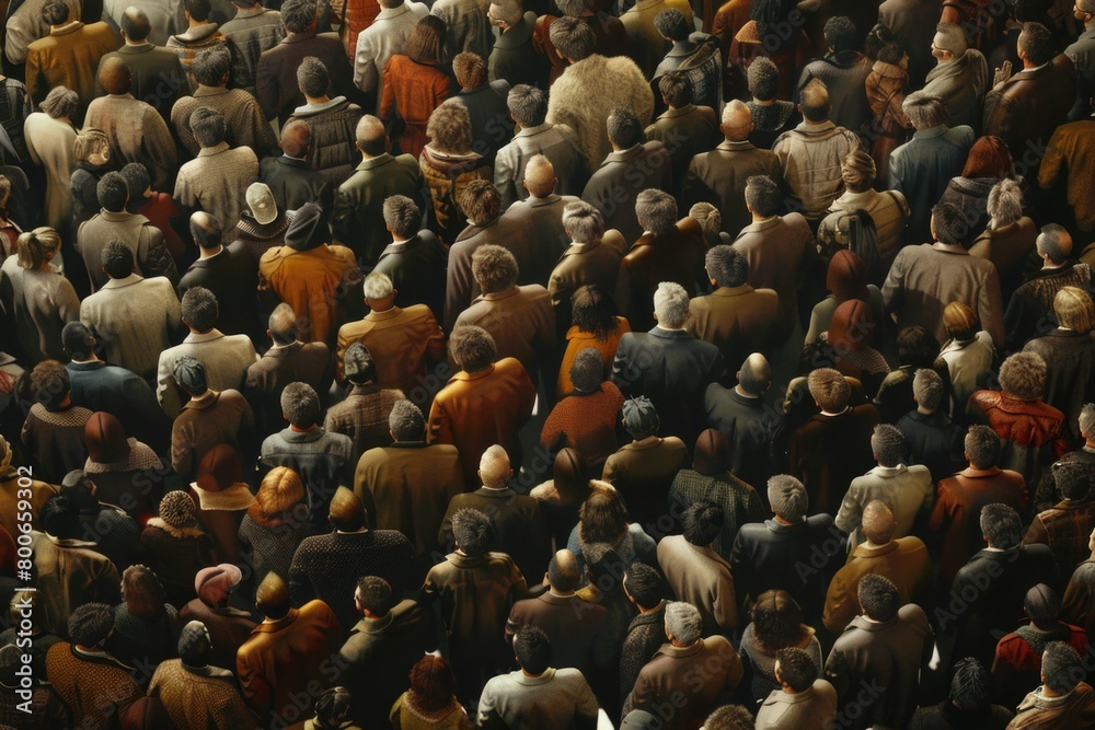 Poster a crowded gathering of diverse individuals. suitable for business and social event concepts