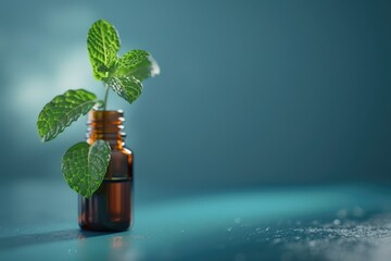 A simple image of a plant in a bottle on a table. Suitable for various design projects