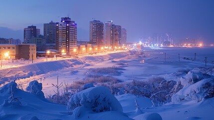 Yakutsk skyline, Russia, unique city in the Sakha Republic