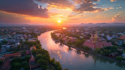 Phitsanulok skyline, Thailand, historical and education center