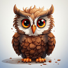 Fototapeta premium Watercolor Owl vector, clipart Illustration, Generative Ai