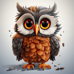 Fototapeta premium Watercolor Owl vector, clipart Illustration, Generative Ai