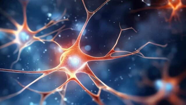 A close up of a brain with many neurons