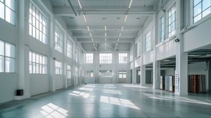 bright and modern warehouse with big windows and nice light