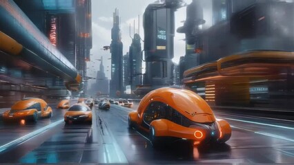 Futuristic Cityscape with Advanced Transportation System