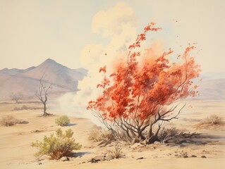 Vibrant Autumn Landscape in Desert