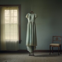 Vintage Dress in Abandoned Room