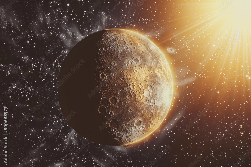 Poster a serene image of the moon against the night sky. suitable for various design projects