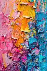 Close up of a vibrant abstract painting. Ideal for artistic projects