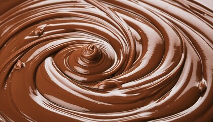 Melted chocolate background. Brown liquid swirls.