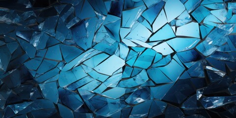 Shattered glass texture in blue tones