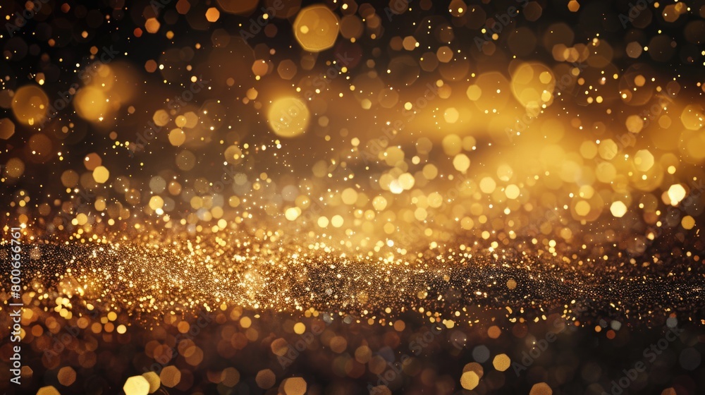 Poster a stunning image of gold lights against a dark background. perfect for adding a touch of luxury to a