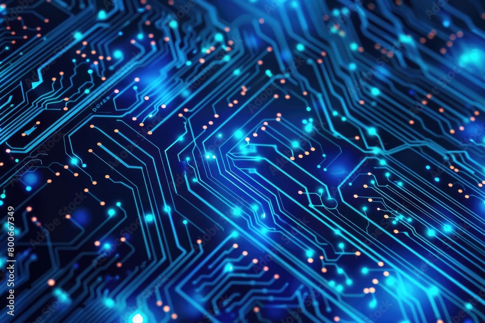Poster Detailed view of a computer circuit board. Suitable for technology concepts