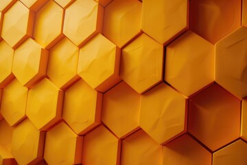 Detailed close up of a hexagon wall. Ideal for architectural design concepts
