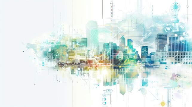 image of a digital world of opportunities in a white background