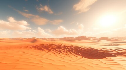 Fototapeta na wymiar Vast desert landscape at sunset