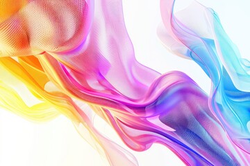 Gradient shapes blending into each other, grainy and blurred, futuristic psychedelic and colorful in a white background 