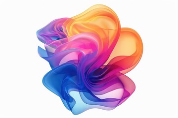 Gradient shapes blending into each other, grainy and blurred, futuristic psychedelic and colorful in a white background 