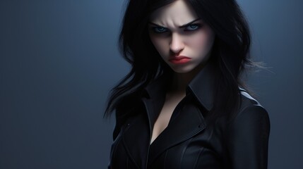 Intense Gaze of a Mysterious Woman