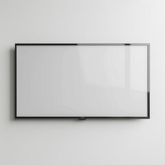 mockup of a thin black picture frame border with a blank screen in light interiors