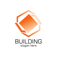 Building logo design simple concept Premium Vector