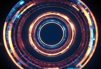 'background blue dark lines circular colorful abstract line futuristic technology round tech graphic circle shape science network light dynamic concentric space geometric negative burst'