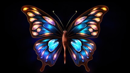 Vibrant Butterfly with Glowing Wings