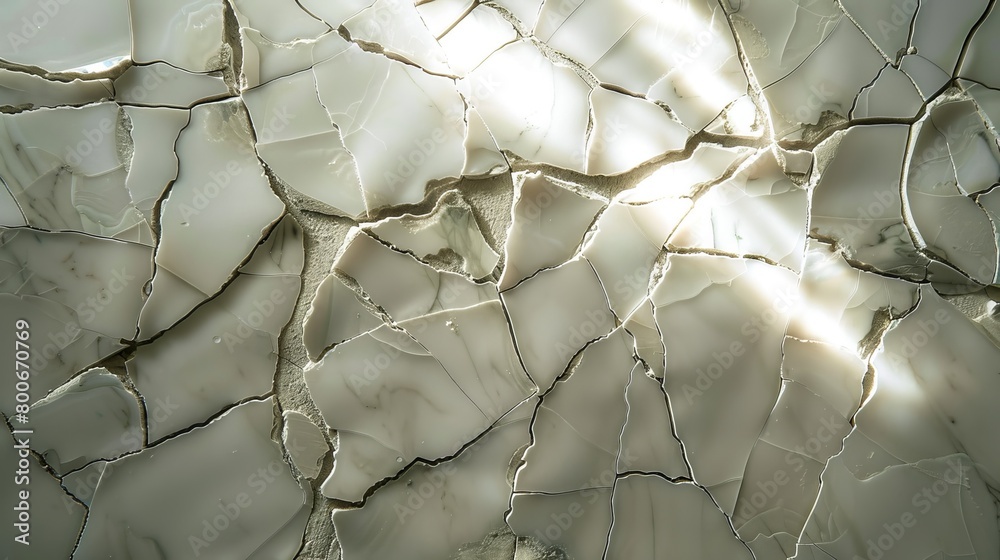 Aufkleber the close-up photo captures the intricate patterns of fractured ice bathed in sunlight, conveying th