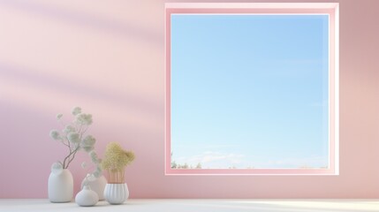 Serene Floral Arrangement with Pastel Backdrop