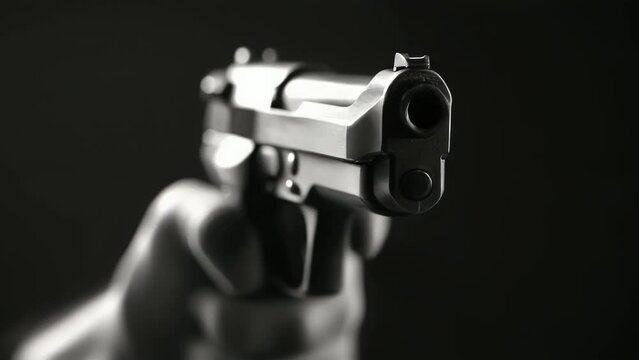 A person is holding a gun in their hand