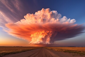 Dramatic Sunset Storm Cloud Landscape