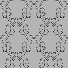 Seamless pattern with deer antlers