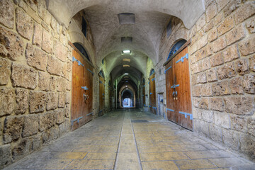 An empty street in the old city of Acre 