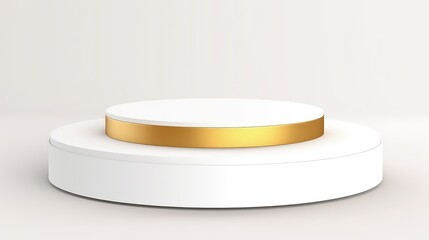 elegant 3d white and gold podium display