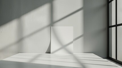 Fototapeta premium Shadow overlay effect background, light and shadow outside the window. Shadow overlay effect and model of natural lightning inside the room