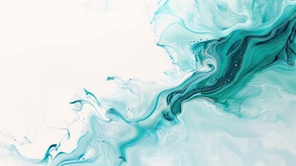 teal and petrol blue blurred gradient liquid paint style on white background, twenty words without capital letter - obrazy, fototapety, plakaty