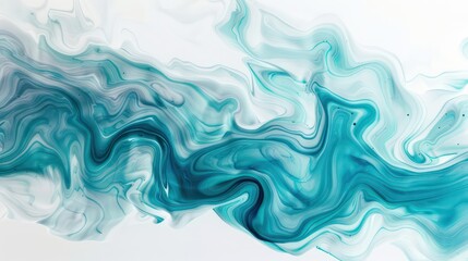Obraz premium teal and petrol blue blurred gradient liquid paint style on white background, twenty words without capital letter