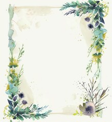 Obraz premium an illustrated notepad with watercolor floral elaborate borders