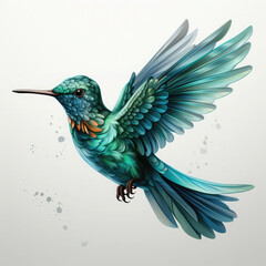 Watercolor Hummingbird vector, clipart Illustration, Generative Ai