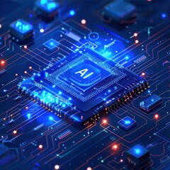 artificial intelligence circuit board illustrated