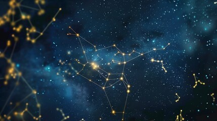 The night sky is filled with a dazzling display of shimmering stars each one representing a different zodiac sign in its alchemical . .