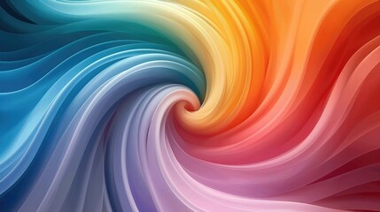 abstract background with smooth lines in rainbow colors, 3d render
